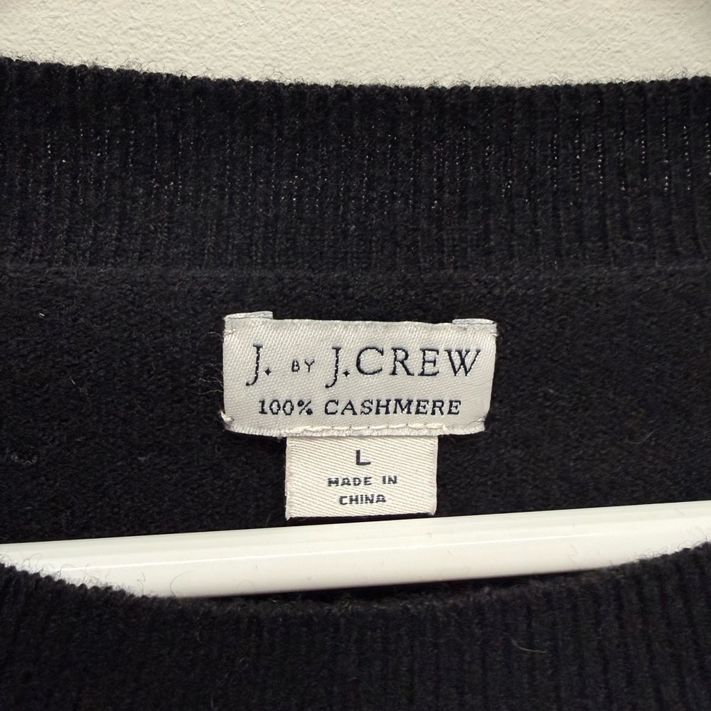 J.Crew Women's Italian Cashmere Side-Slit Tunic in Black - Picture 4 of 10